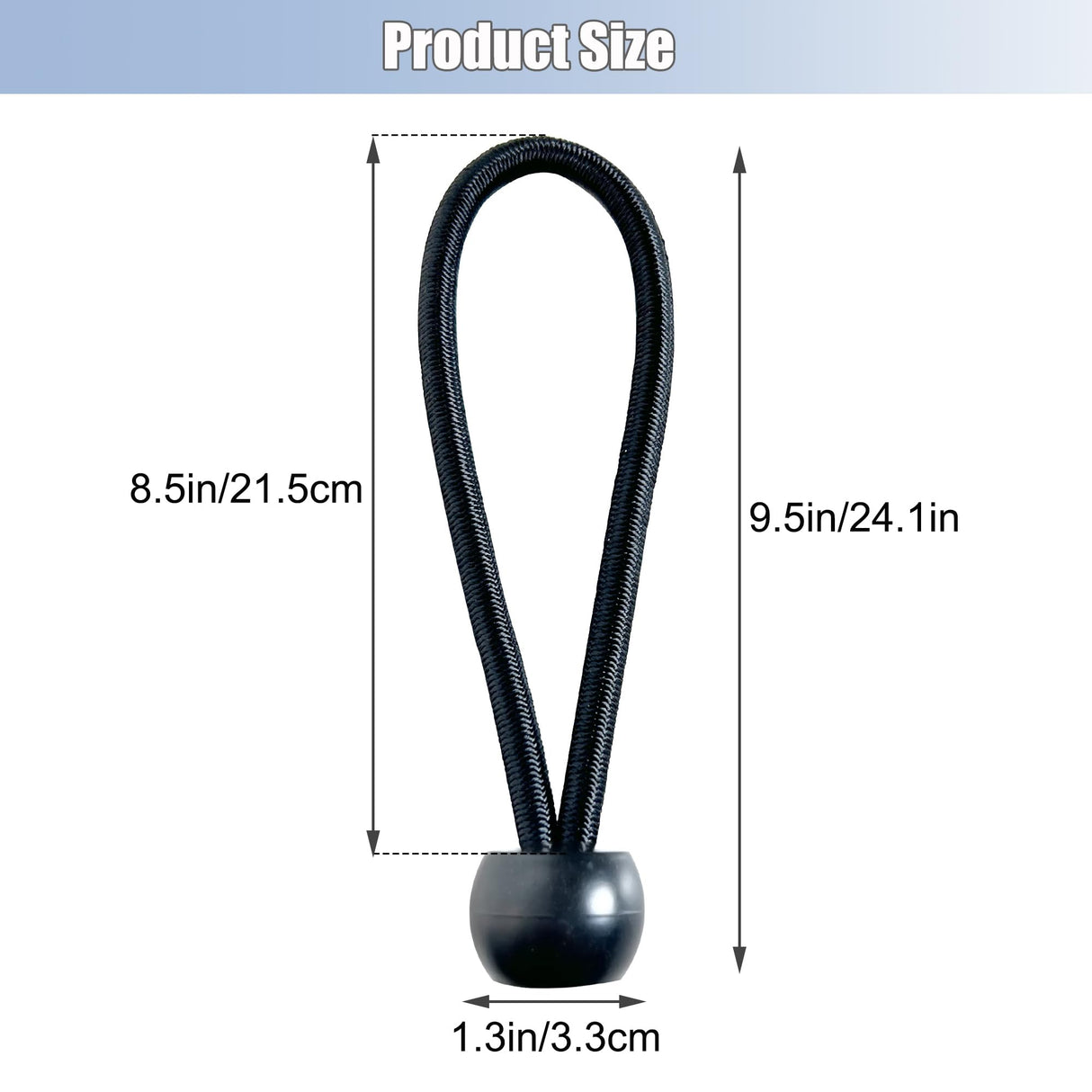 Trampoline Replacement Bungee Ropes –15 PCS 8.5in Heavy-Duty Elastic Cords for Trampoline Repair, Durable Jumping Mat Accessories, Fits 12-16 ft Round Trampolines, Include 1 PCS Install Puller Tool ECEOCC