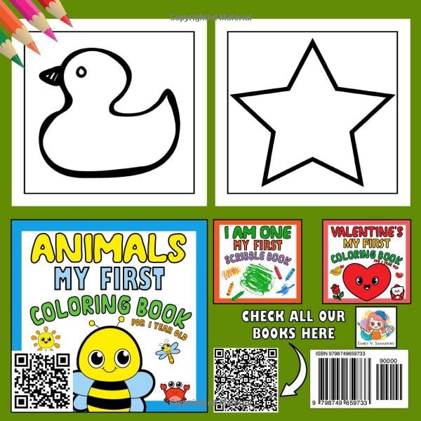 My First Coloring Book for 1 Year Old: Simple & Big Colouring Book For Toddlers with Animals, Toys, Fruits, Shapes and More Pictures | Ages 1+ WoodArtSupply