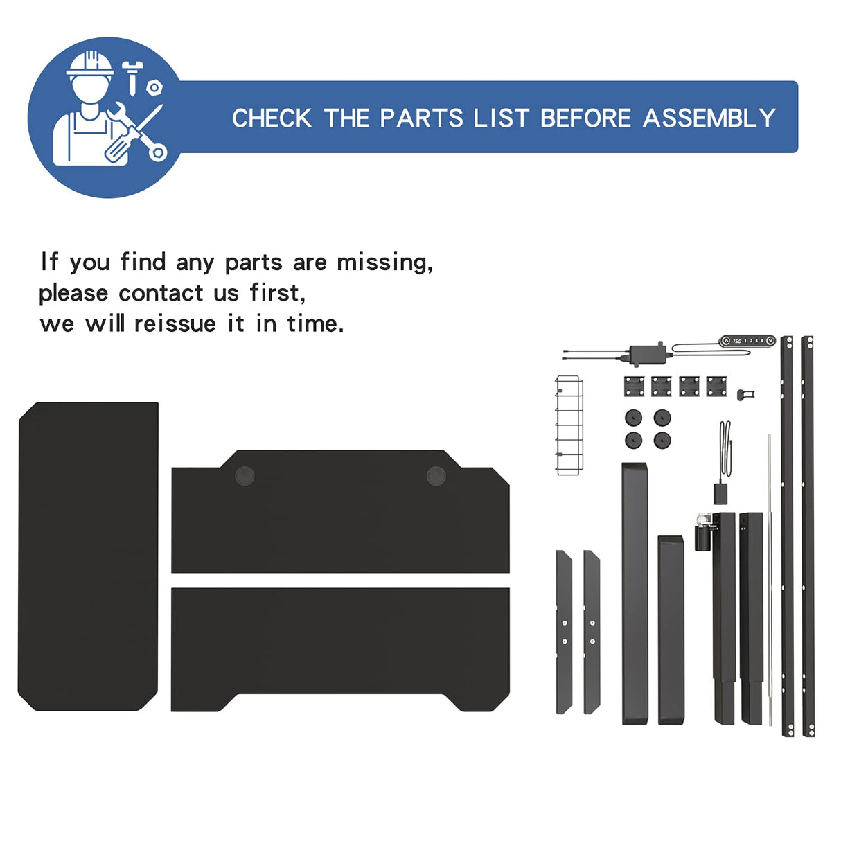 bilbil Height Adjustable Electric Standing Desk, Sit to Stand Desk Home Office Computer Desk, 59 x 29 Black Top, Black Frame bilbil