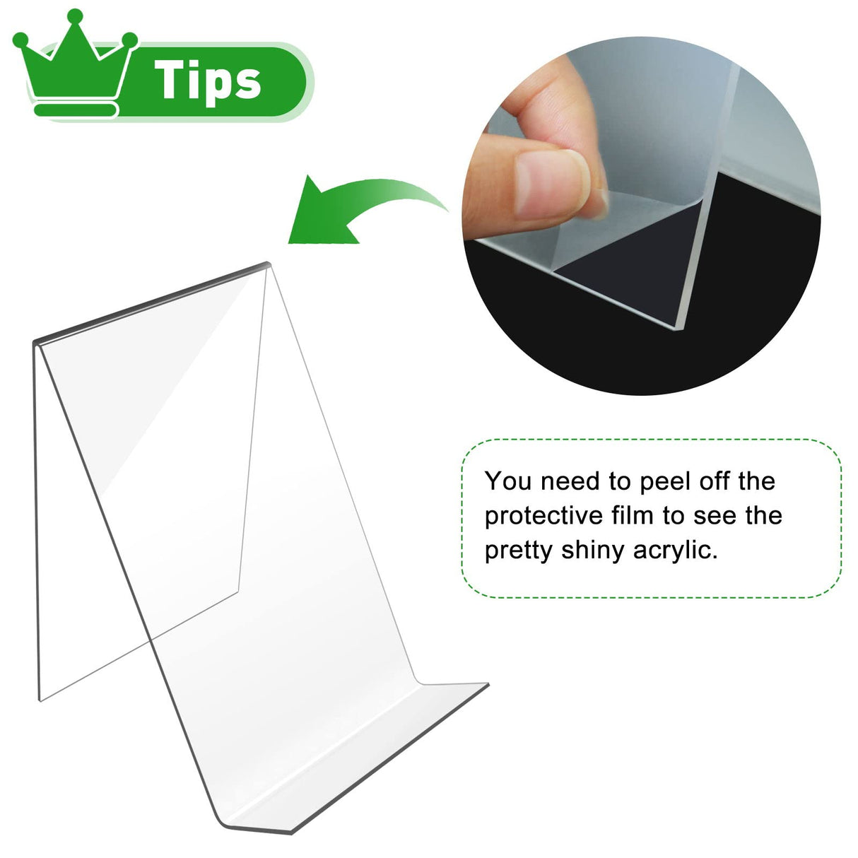 trophable 12PACK Acrylic Book Stand, 4x5 Inch Clear Book Display Easel Clear Acrylic Holder for Displaying Picture,Notebooks,Music Sheets Artworks,CDs trophable