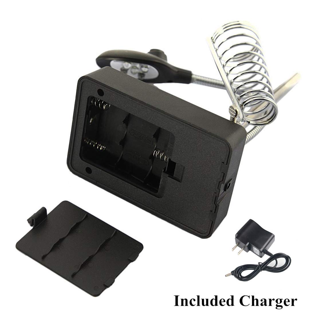 Beileshi 2.5X 7.5X 10X LED Light Helping Hands Magnifier Soldering Station,Magnifying Glass Stand with Auxiliary Clamp and Alligator Clips Beileshi