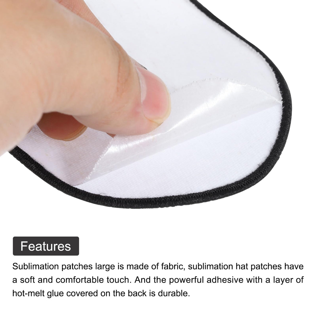 MECCANIXITY 8pcs Sublimation Patch Blank, 3.62"x3.03" Fabric Iron-on Blank Heat Transfer Repair Patch for DIY Crafts Caps Clothes Shoes Bags Uniforms, White MECCANIXITY