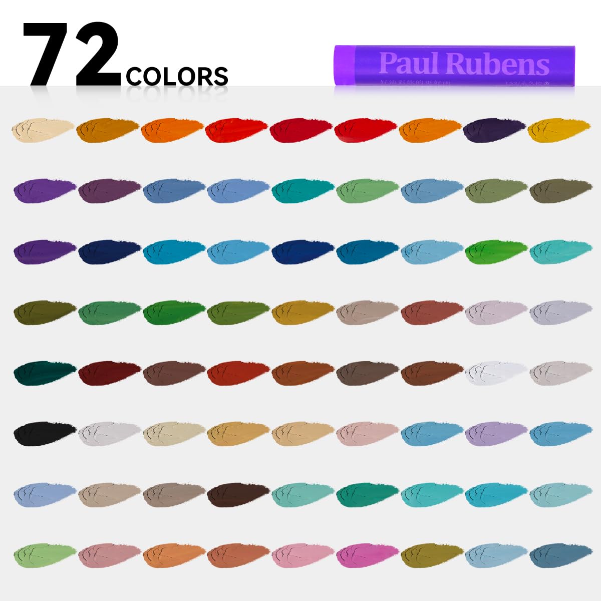 Paul Rubens Oil Pastels for Artists, 72 Landscapes Colors Artist Soft Oil Pastel Set Vibrant and Creamy Paul Rubens