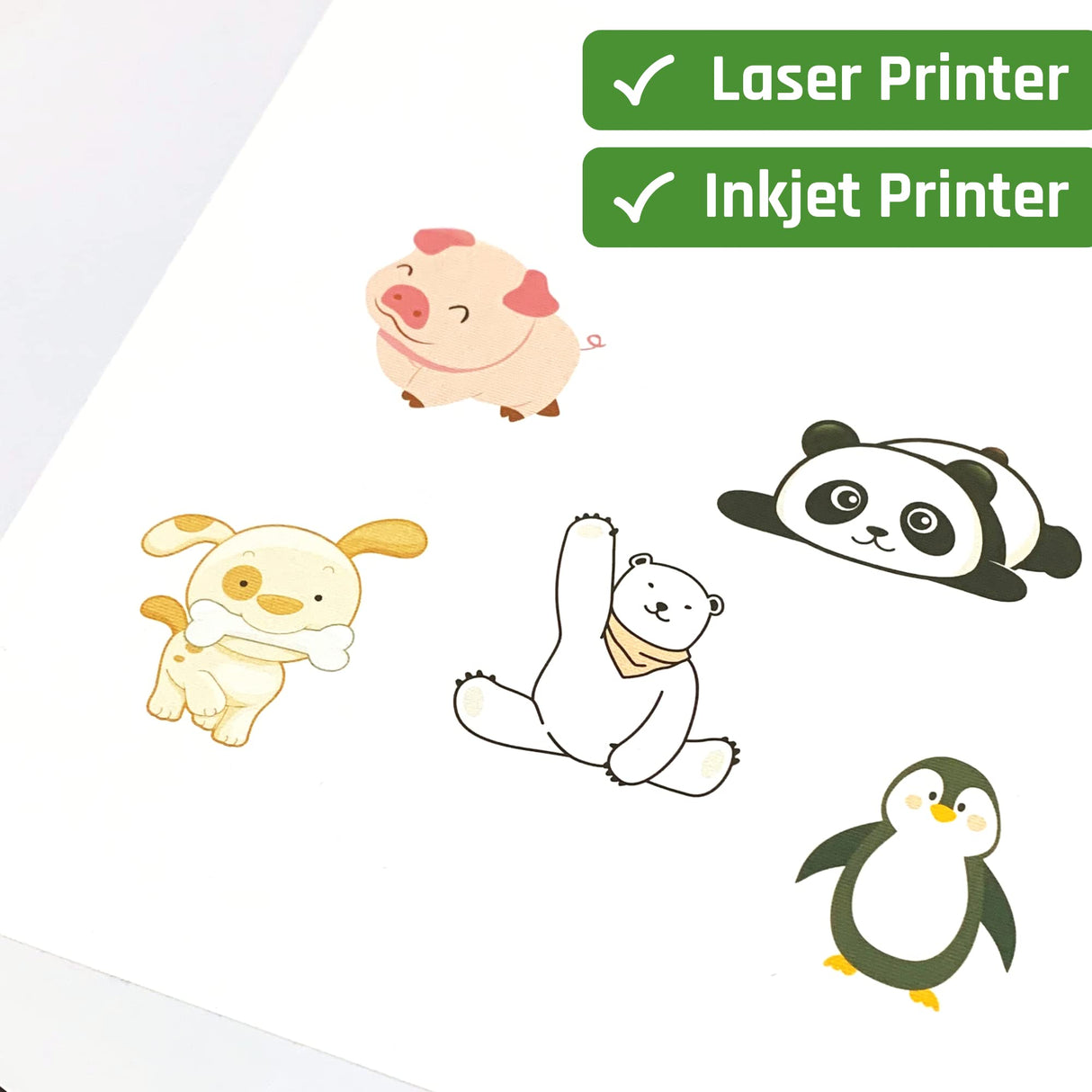 30 Sheets, Printable White Sticker Paper, Laser/Inkjet Printing - Matte, Letter Size (8.5" x 11") TownStix