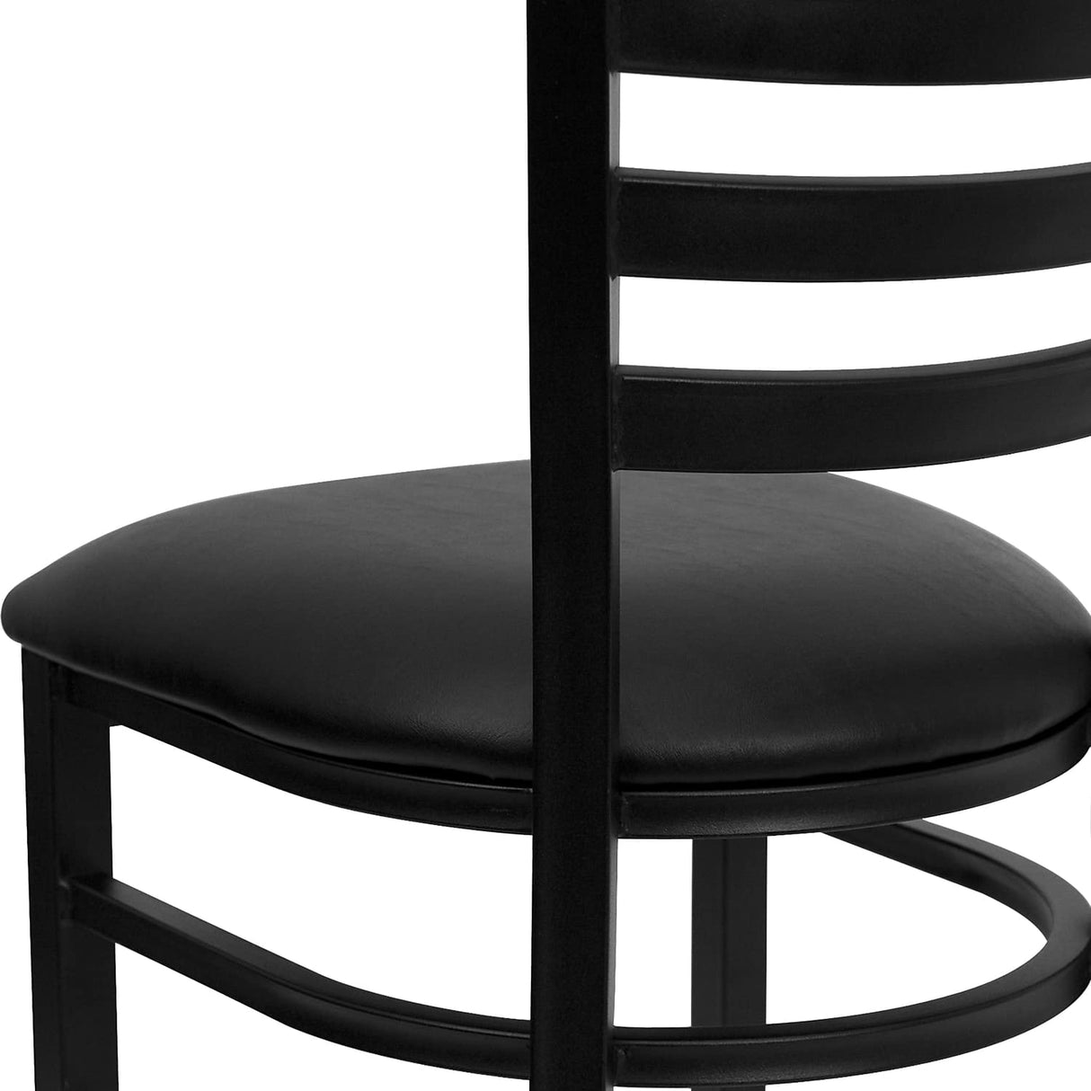 Flash Furniture Hercules Series Commercial Ladder Back Restaurant Chairs, Modern Lightweight Metal Dining Chairs with Padded Seats, Set of 2, Black Flash Furniture