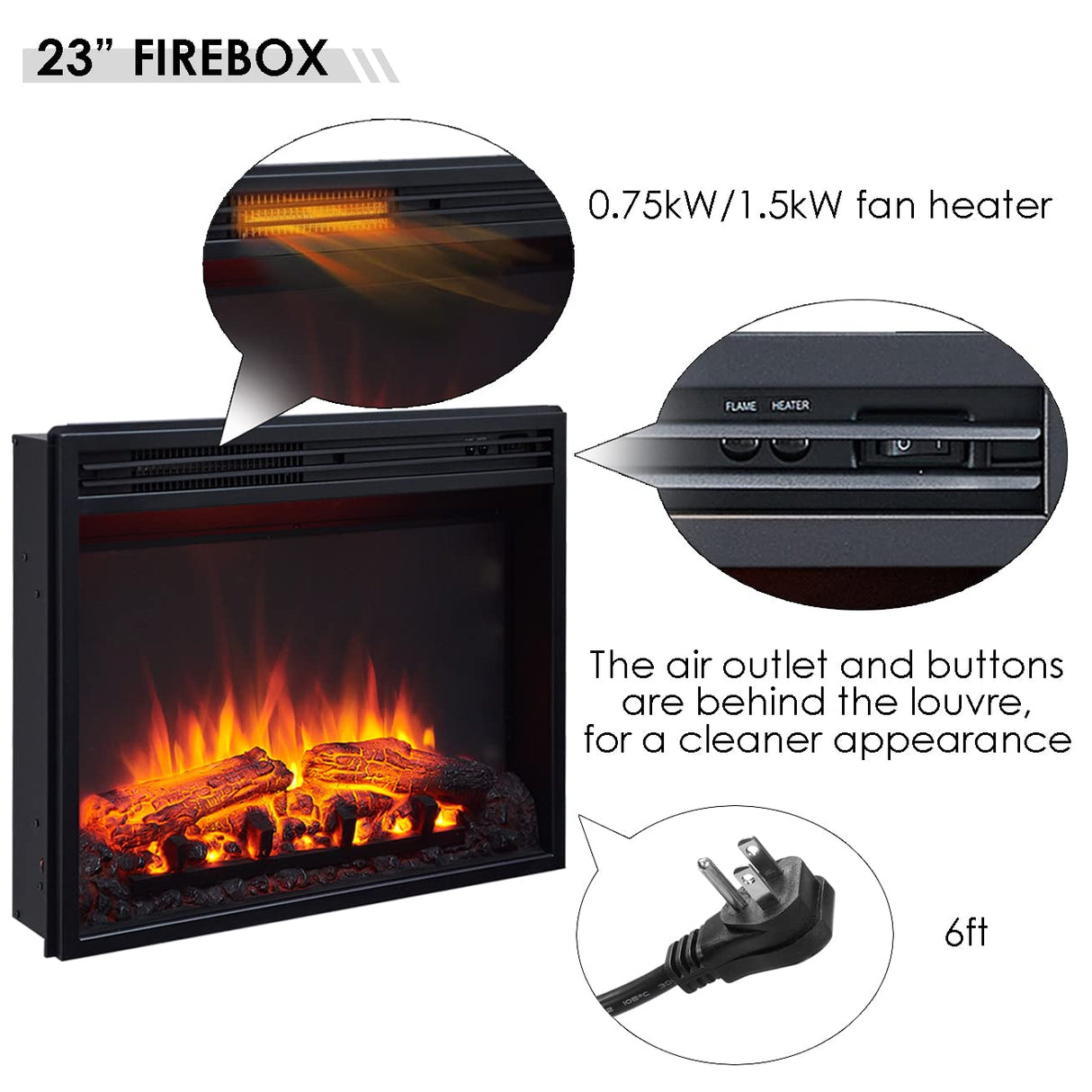 LegendFlame® Madison Electric Fireplace with 32.5" Mantel Surround and Jaden 23" Insert, Espresso Oak Finish Legend Flame