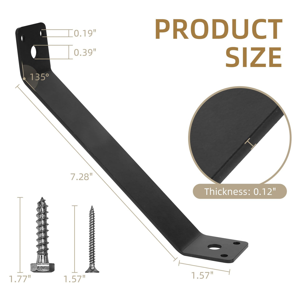 Rasugarlary Angle Brackets 4 Pcs 7.3" Inside Mount 45-Degree Angle Corner Braces Inside Joint for Wood Post and Beam Desk Edge Box Pergola Gazebo DIY Kit Rasugarlary