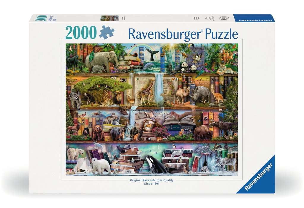 Ravensburger Aimee Stewart: Wild Kingdom Shelves - 2000 Piece Jigsaw Puzzle | Engaging Brain Game | Unique Puzzle Pieces | FSC-Certified Materials Ravensburger