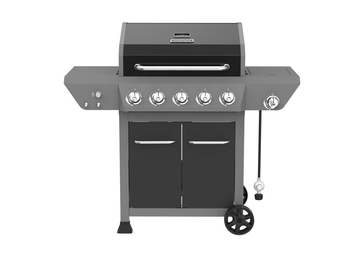 Megamaster 5-Burner Gas Grill with Side Burner, 66,000 BTUs, 753 SQ. In. Cooking Area, 2 Wheel Transport, Propane BBQ Grill with for Outdoor Cooking, Patios, and More - 720-1095 Megamaster