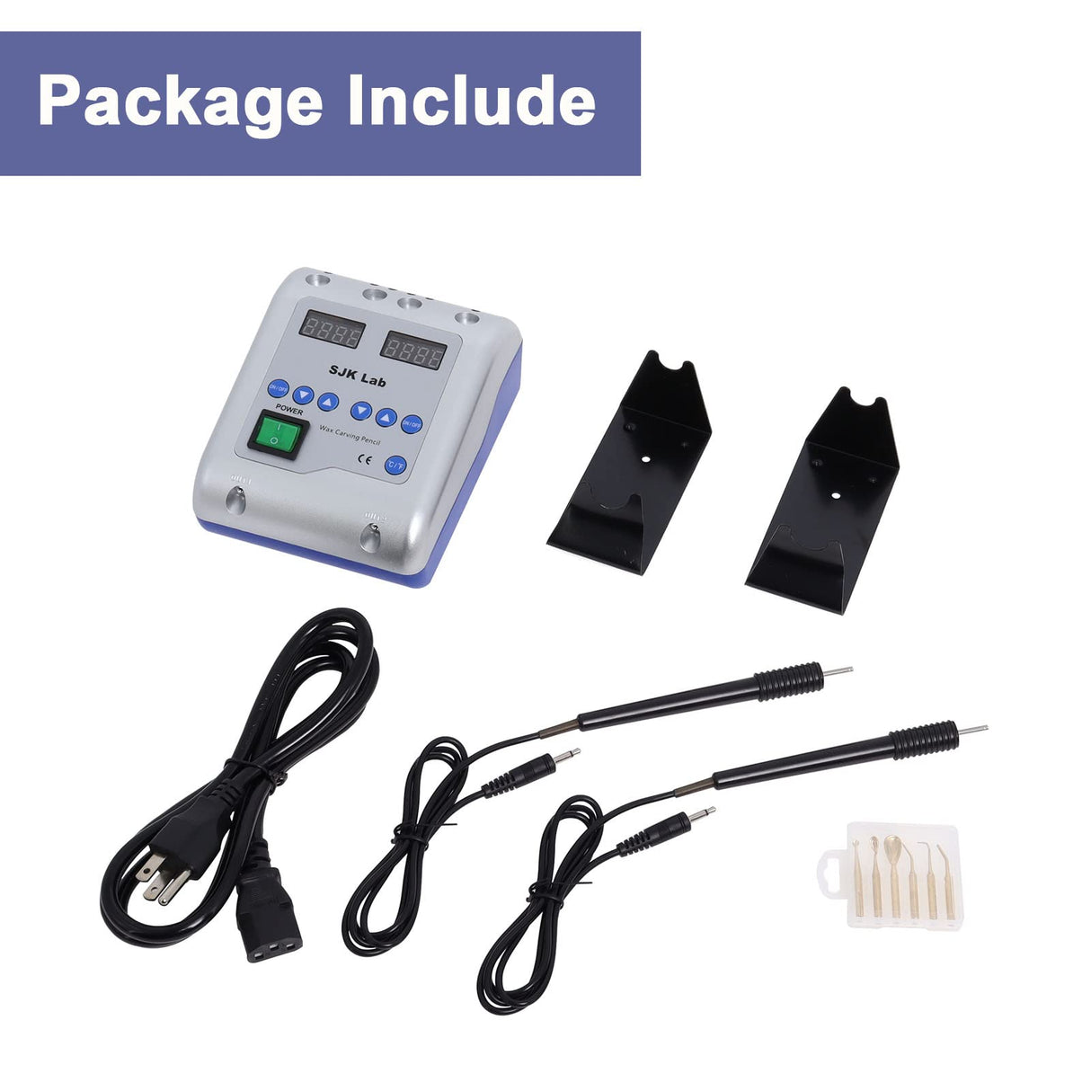 Dental Electric Wax Carver with Wax Carving Pen Knife for Dental Lab Equipment π±ππππππ πΎππ πΎπππ, Dual-Pen Dentist Waxing Carving Pencils Handheld with 6 Wax Tips Wadoy