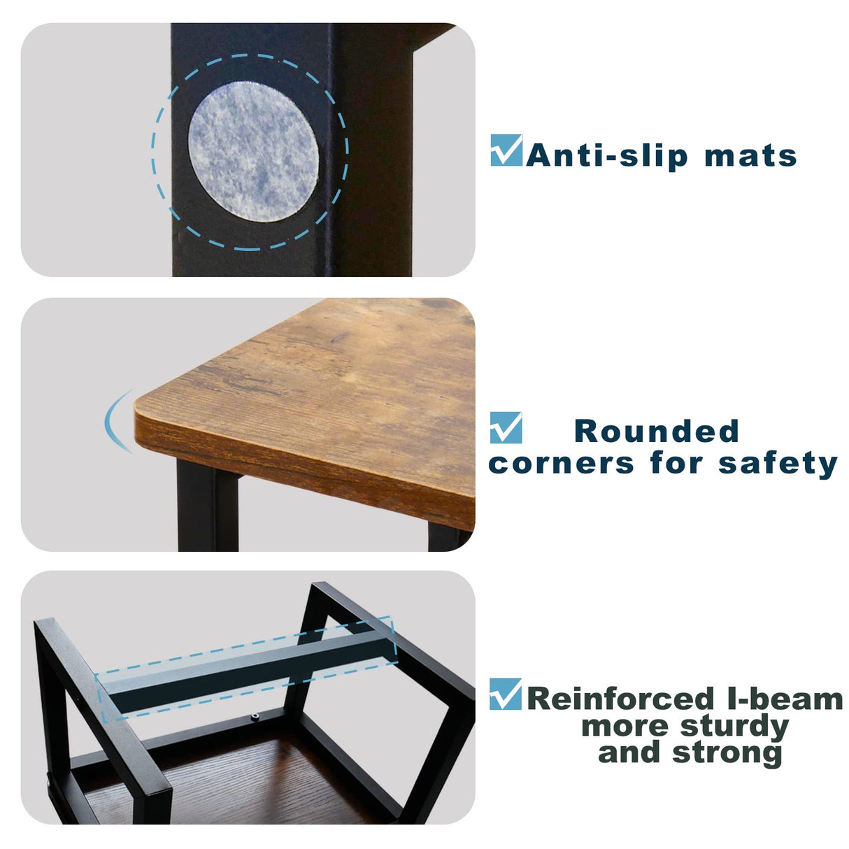 iTsst Step Stool for Adults & Kids,Holds up to 500Lb,3 in1 Heavy Duty Sturdy Wooden 2 Stepstool for Kichen/Bathroom/High beds, Metal Frame, Non-Slip Pads iTsst