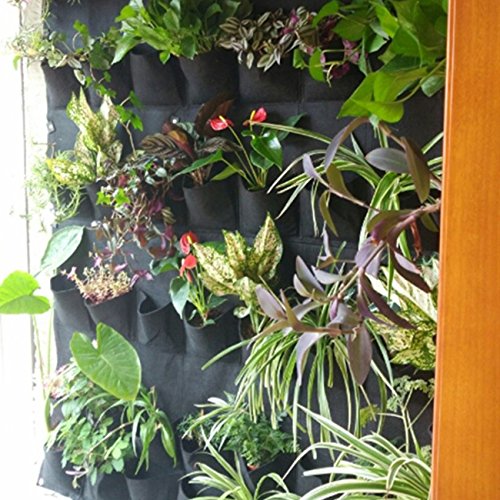 Ogrmar 36 Pockets Vertical Wall Garden Planter Plant Grow Bag for Flower Vegetable for Indoor/Outdoor (36 Pockets, Black) Ogrmar