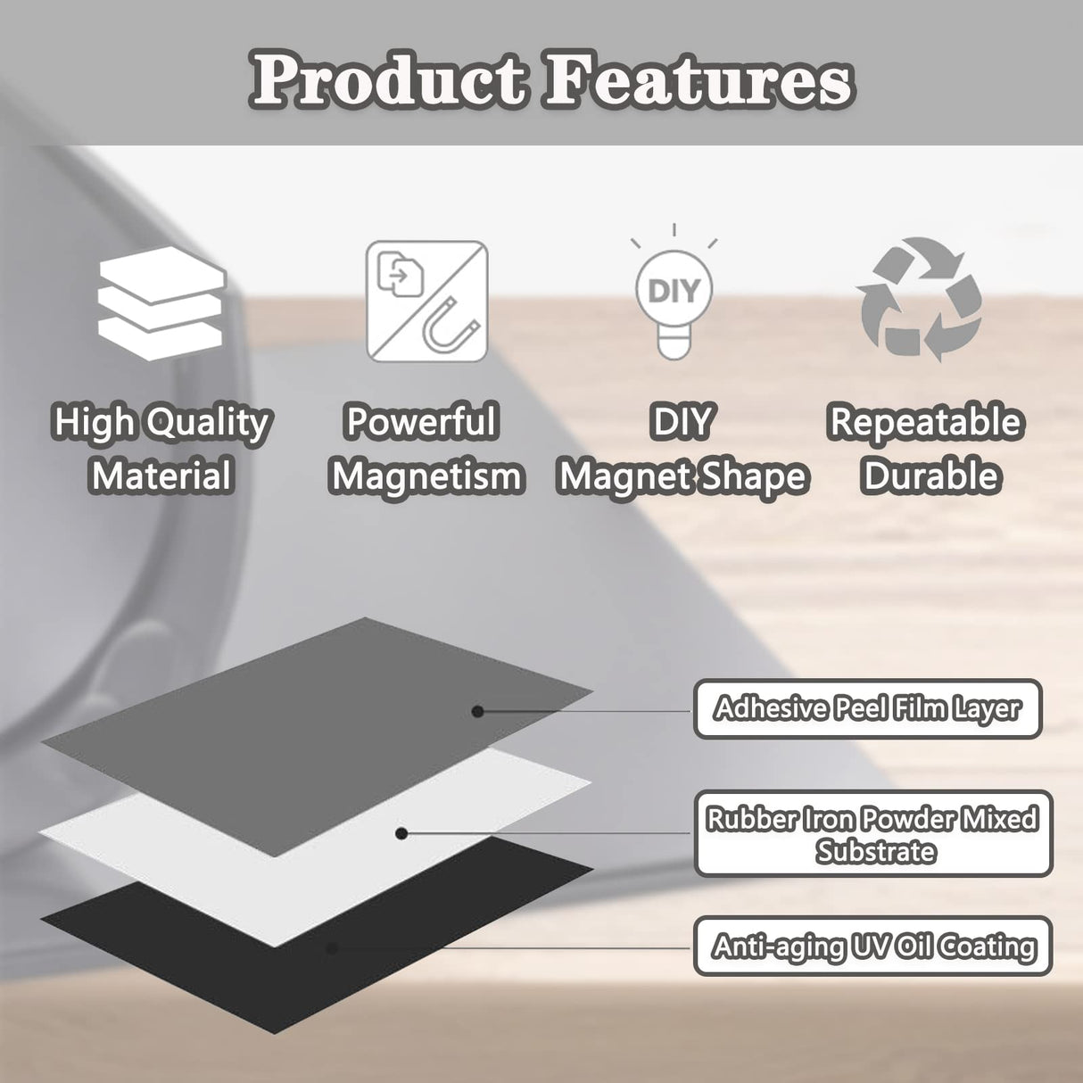 Bumper Sticker Magnets, Car Magnetic Sheets 5 Packs 12"×4" Bumper Sticker Magnetic Sheet with Self Adhesive Bumper Stickers Magnetic for Car, Home, Refrigerator, Photos, Stickers, Crafts PUSNMI