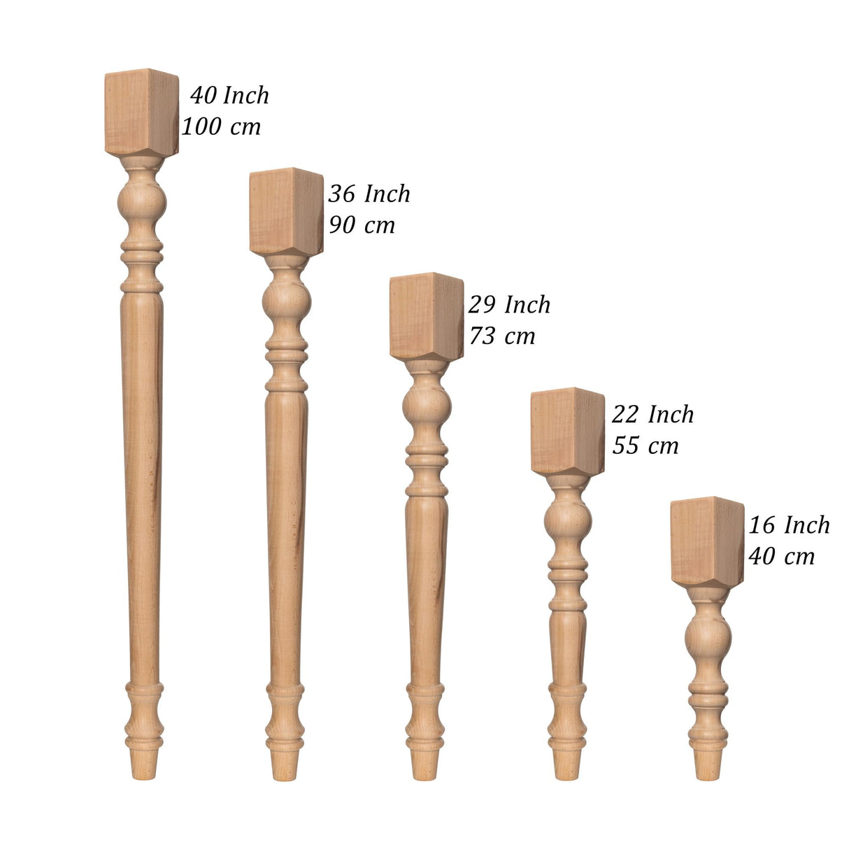 Farmhouse Wood Table Leg, Kitchen Island Legs, Dinner Table Legs, Bench Legs (26 Inch / 65 cm) Generic