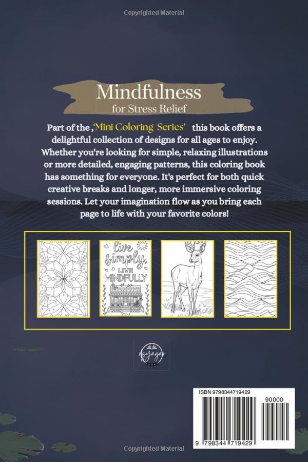 Mini Coloring Book: Mindfullness For Stress Relief (Mini Coloring Series) WoodArtSupply