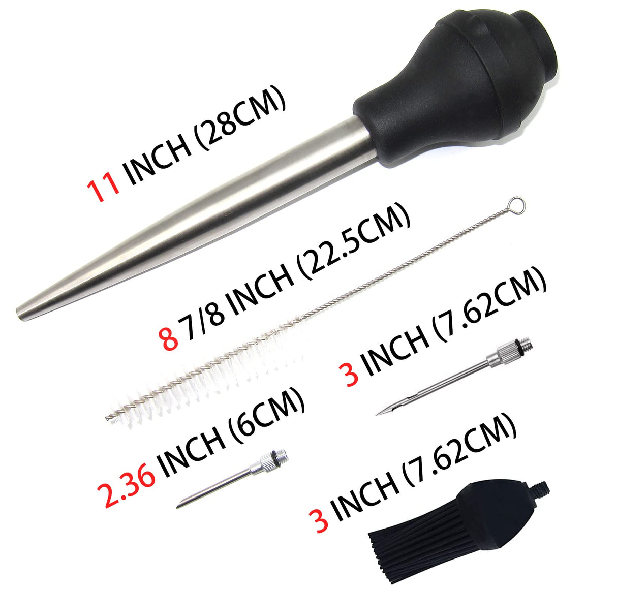 KAYCROWN Stainless Steel Turkey Baster Commercial Grade Quality Silicone Bulb Including 2 Marinade Injector Needles And Basting Brush KAYCROWN