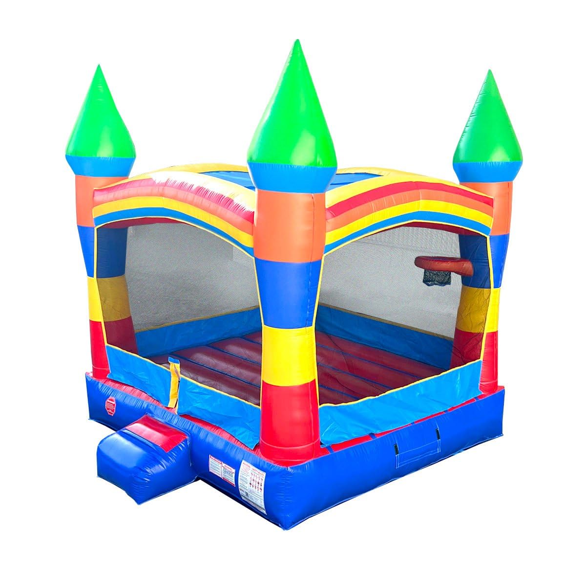 Crossover Rainbow Inflatable Bounce House, Bouncy Jump Castle for Kids and Toddlers, Outdoor Birthday Party Jumping Bouncer, Commercial-Grade, Without Blower, 13 x 12 x 14.5 Ft Pogo Bounce House