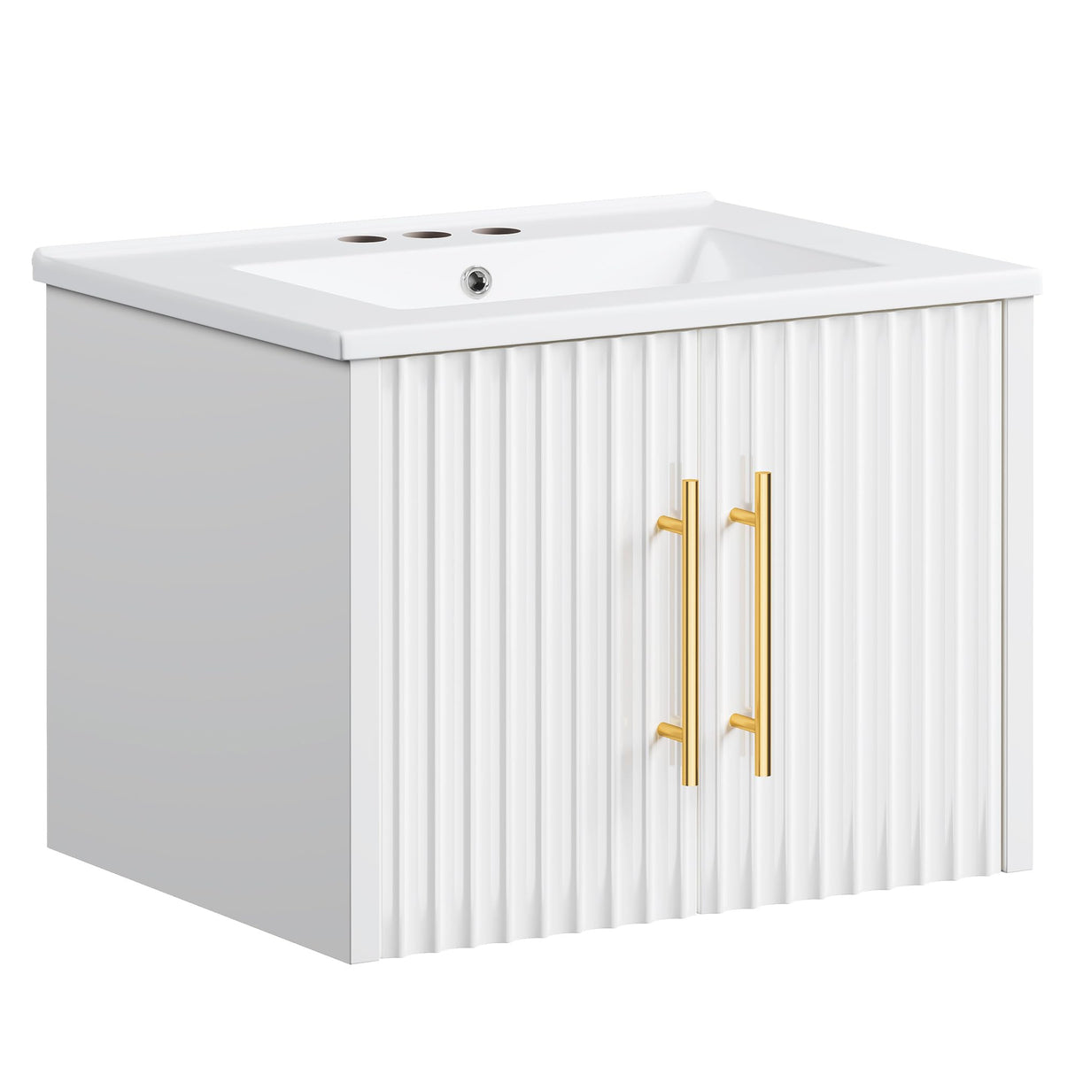 DWVO 24" Bathroom Vanity with Sink, Floating Bathroom Vanities Wall Mounted Bathroom Cabinet DWVO