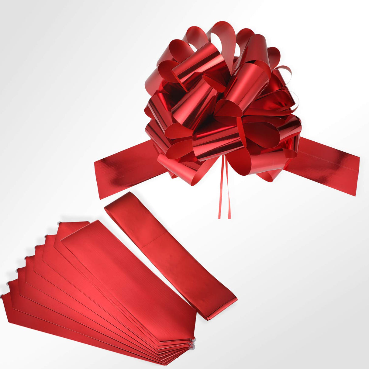 Big Car Bow 25 Inch Giant Car Bow with 20 ft Ribbon for Large Gift Wrapping New Houses Huge Present Birthday Christmas Decor(Glossy Red) Zonon