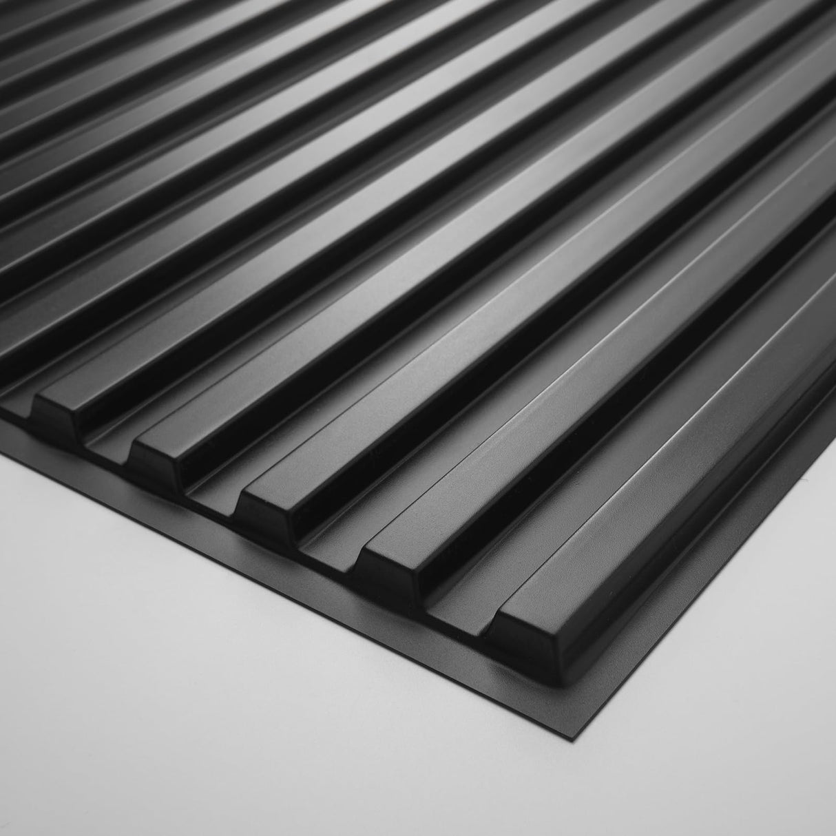 Art3d 12-Pack Slat Design 3D Wall Panels for Interior Wall Decor, 2x4 FT PVC Decorative Drop Ceiling Tiles - Black Art3d