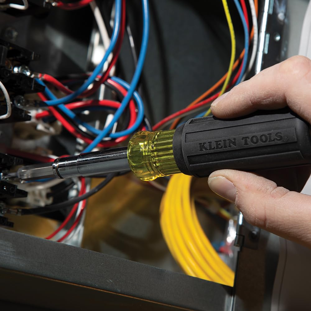 Klein Tools 32500MAG Magnetic Multi-Bit Screwdriver / Nut Driver, 11-in-1 Multi Tool with 8 Bits, 3 Nut Driver Sizes, Cushion Grip Handle Klein Tools