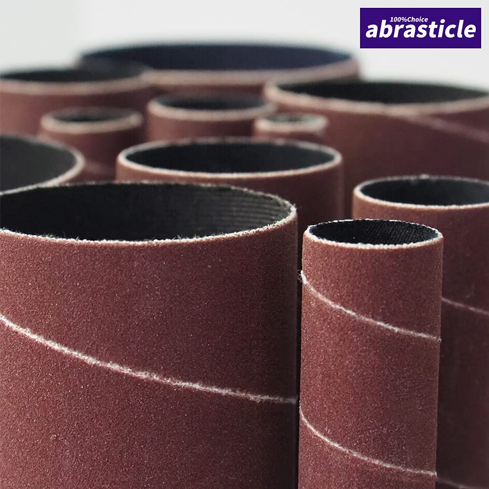 18 Pack Spindle Sander Sleeves, Sanding Sleeves for Oscillating Sander, 80 150 240 Assorted Grit Sandpaper, 4-1/2" Length, 1/2",3/4",1",1-1/2", 2", abrasticle