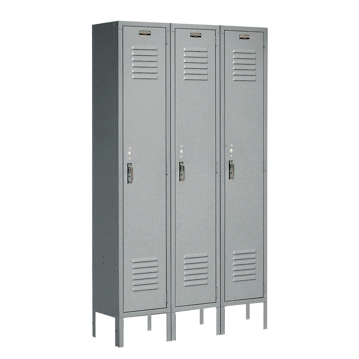 GLOBAL INDUSTRIAL Single Tier Locker, 12x18x72, 3 Door, Ready To Assemble, Gray Global Industrial