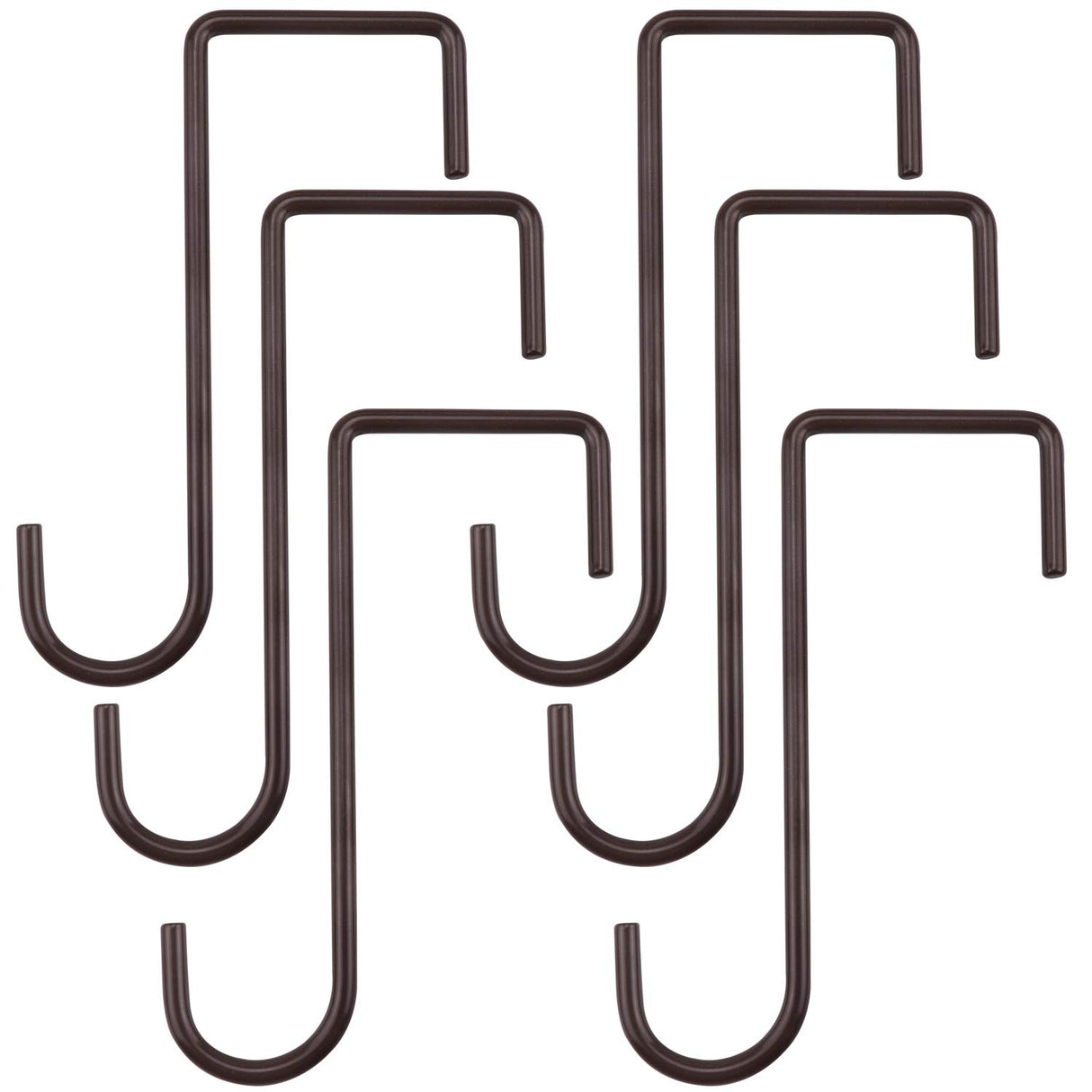 ESFUN 6 Pack 2 x 6 inch Fence Hooks Patio Hooks Brown Powder Coated Steel Hangers fits Easily for Vinyl Fences Indoor & Outdoor Hanging Lights, Plants & Planters, Bird Feeder, Pool Equipment ESFUN