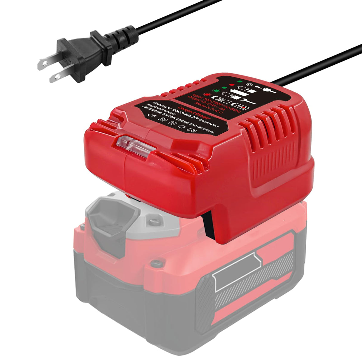 Laimiao Replacement Mini Charger for Craftsman 20V Battery,Compatible with Craftsman V20 Lithium Battery CMCB204 CMCB202 CMCB201 CMCB209 CMCB205 (Only for V20 Series,Battery Not Included) Laimiao