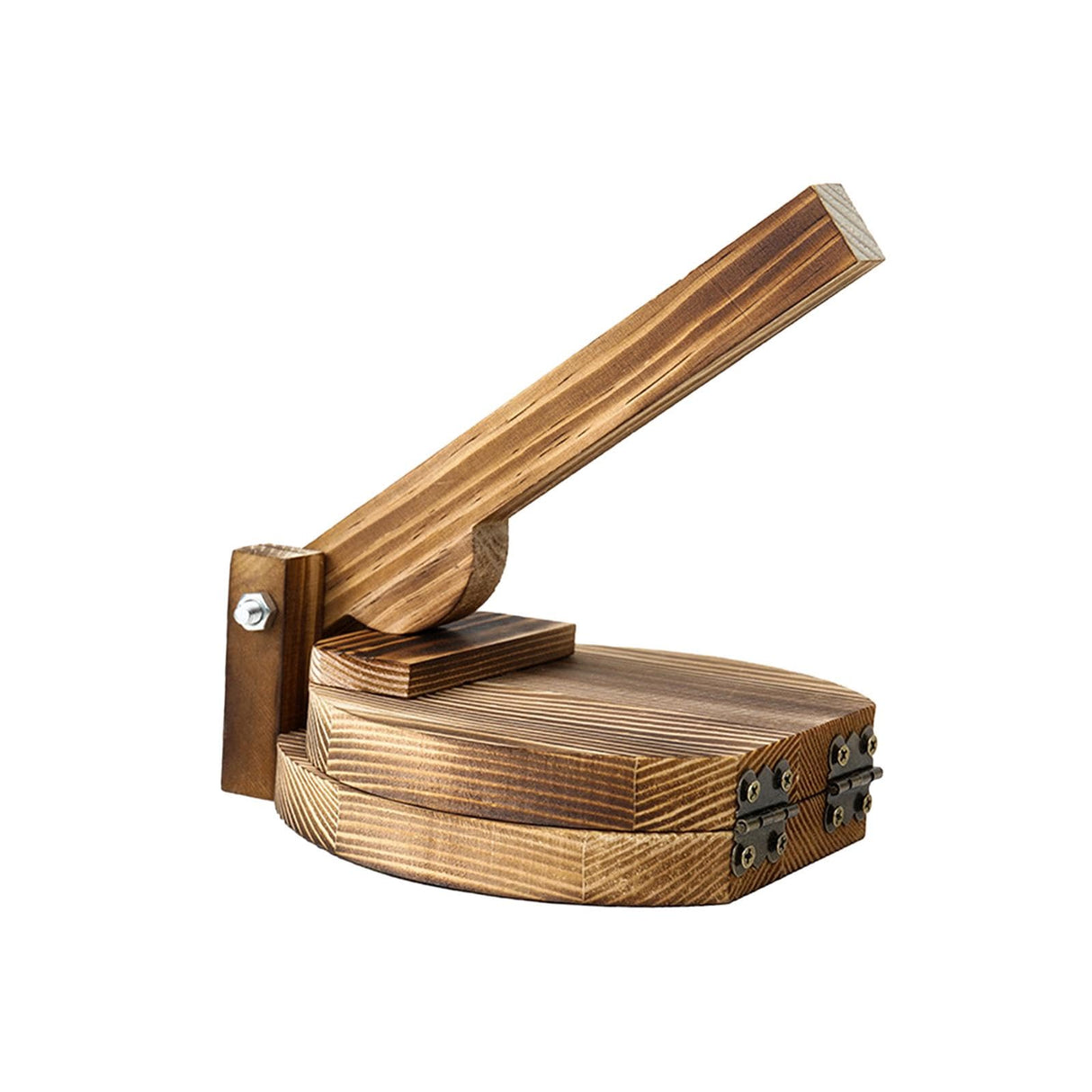 KLKCMS Wooden Tortilla Press Dumpling Maker, Multifunctional Corn Tortilla Presser Tool Mexican Tortillera Presser for Picnic, Round KLKCMS