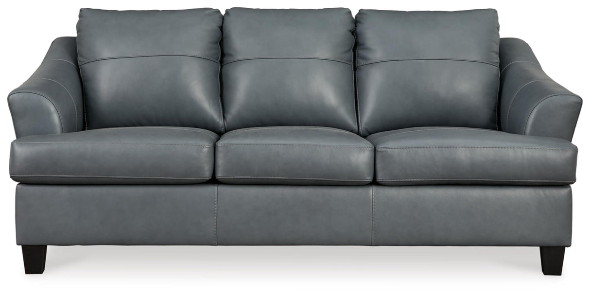 Signature Design by Ashley Genoa Contemporary Leather Match Sofa, Blue Signature Design by Ashley