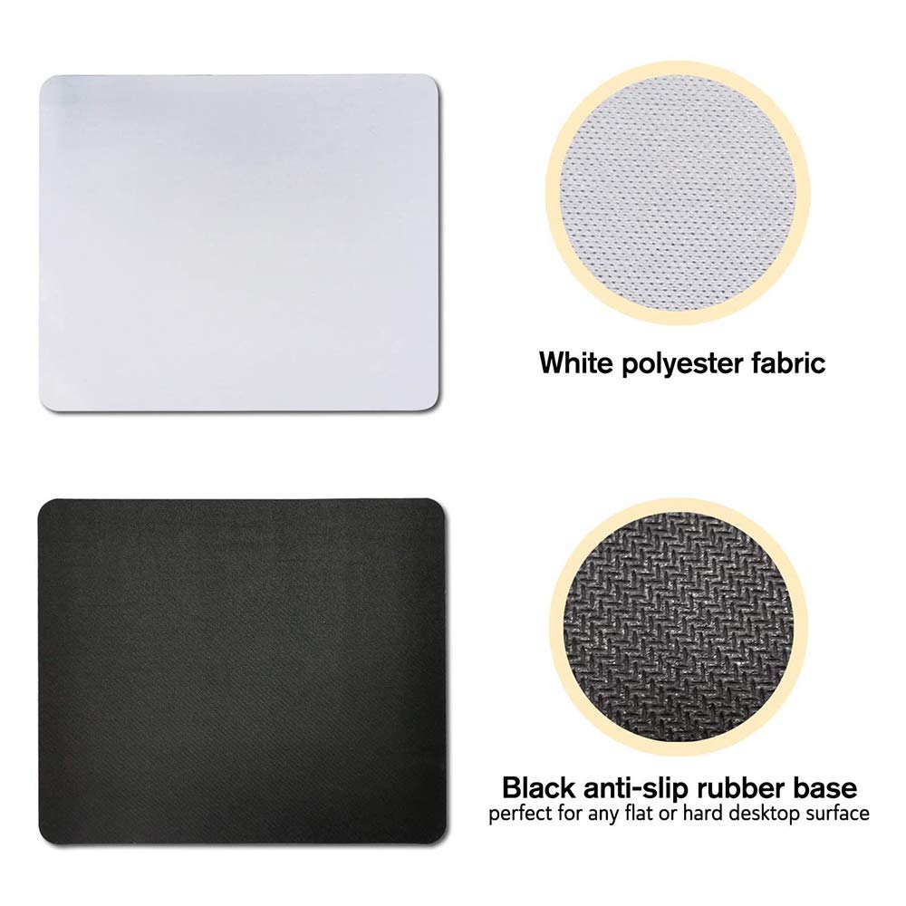 MR.R Sublimation Blanks 9.4''x7.8''x0.12'', White Square Mouse Pad 3mm Thickness for Sublimation Heat Transfer Printing (12 Pieces) MR.R