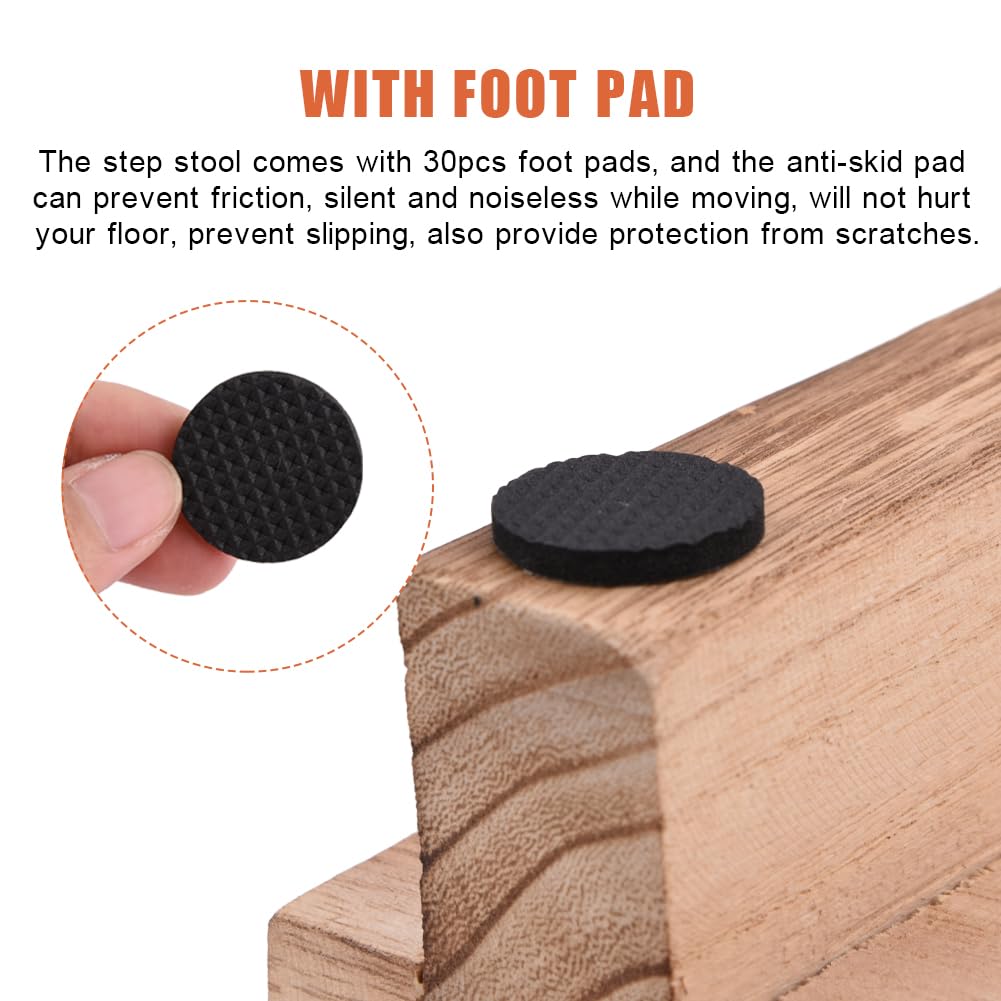 Wood Step Stool,Wooden Utility Step, Toddler Step Stool for Kids, Bathroom Potty Stool, Kitchen Stool, Bed Stool,Small Wooden Step Stool for Bedroom,Children's Stool Denpetec