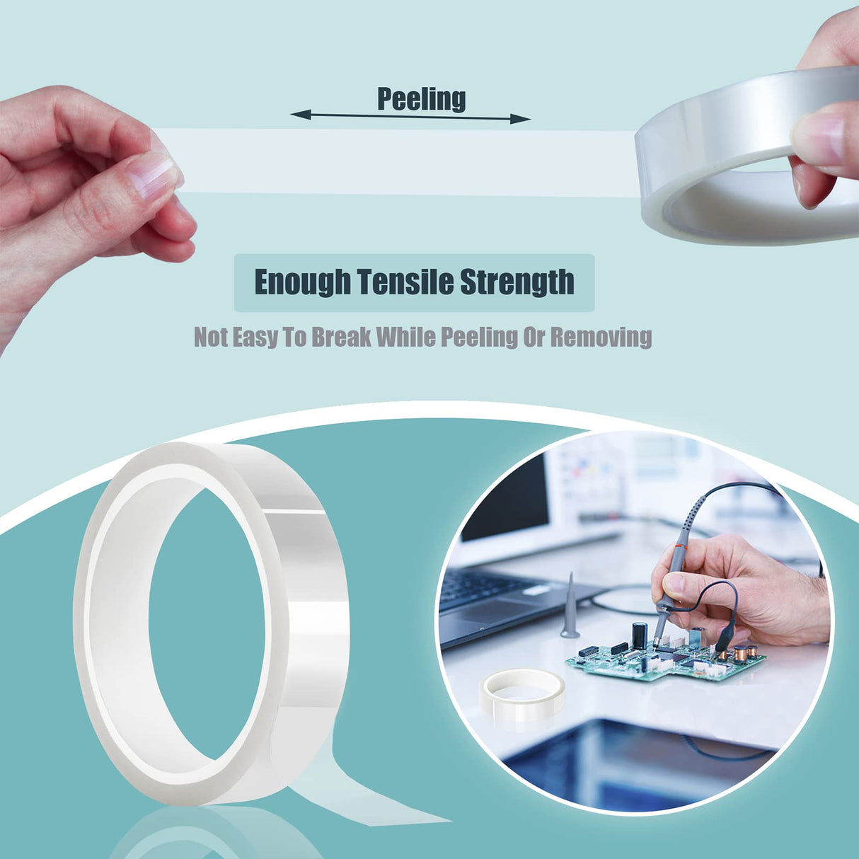 MEBMIK 4 Rolls 20mm x33m(108ft) Clear Heat Tape,Transparent High Temperature Heat Resistant Tape,Heat Transfer Tape for Heat Press and Sublimation,Heat Transfer Vinyl,No Residue MEBMIK