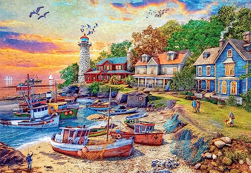 Buffalo Games - American Harbor Town - 2000 Piece Jigsaw Puzzle for Adults Challenging Puzzle Perfect for Game Nights - 2000 Piece Finished Size is 38.50 x 26.50 Buffalo Games