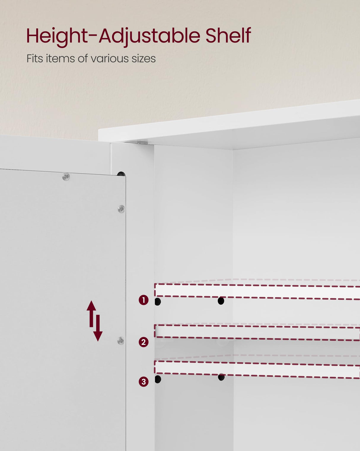 VASAGLE Bathroom Cabinet with Mirror, Wall Cabinet with 2 Mirrored Doors, Adjustable Shelf, Open Compartment, Wall-Mounted, 5.1 x 22.2 x 23 Inches, White ULHC002 VASAGLE