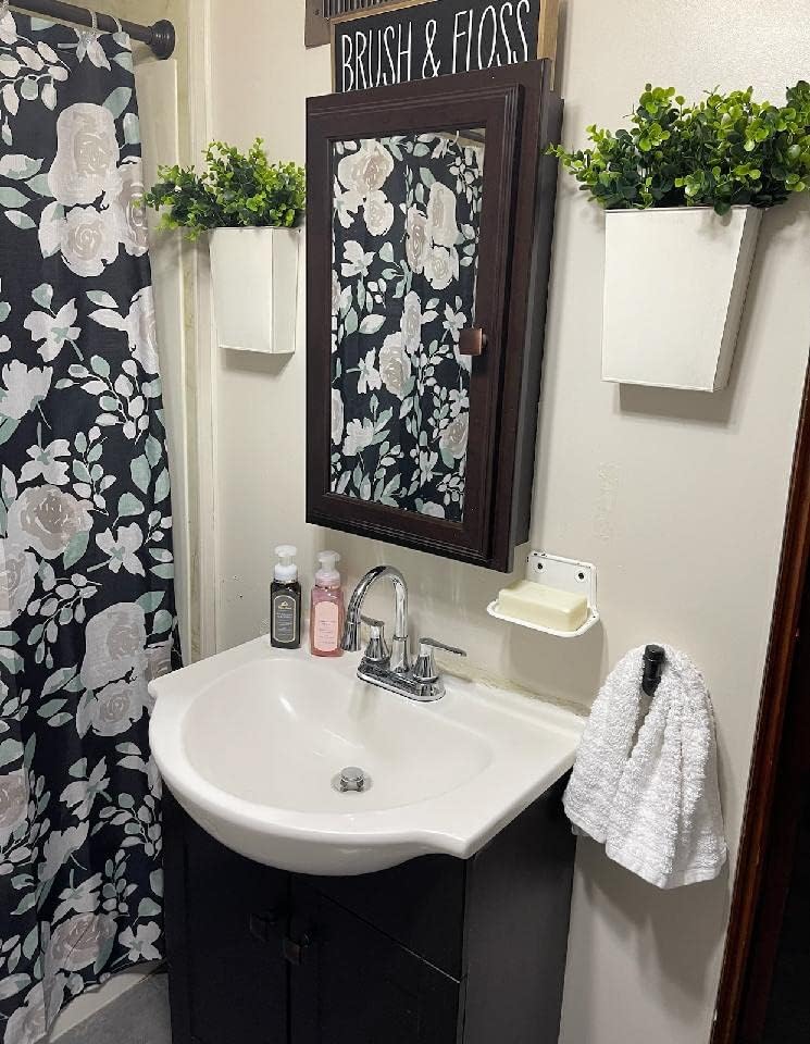 Dahey 2 Packs Metal Wall Planter with Artificial Plants, Farmhouse Wall Decor Hanging Wall Vase Boxs Galvanized Flowers Holder for Country Rustic Home Wall Decor, White Dahey