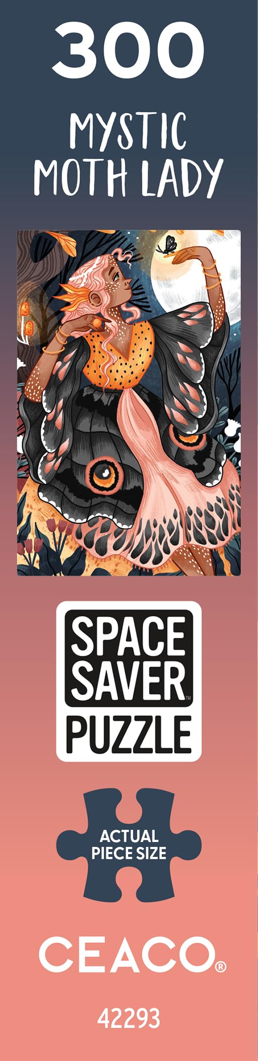 Ceaco – Mystic Moth Lady - 300 Piece Jigsaw Space Saver Puzzle – Puzzles for Smaller Spaces and Surfaces Ceaco