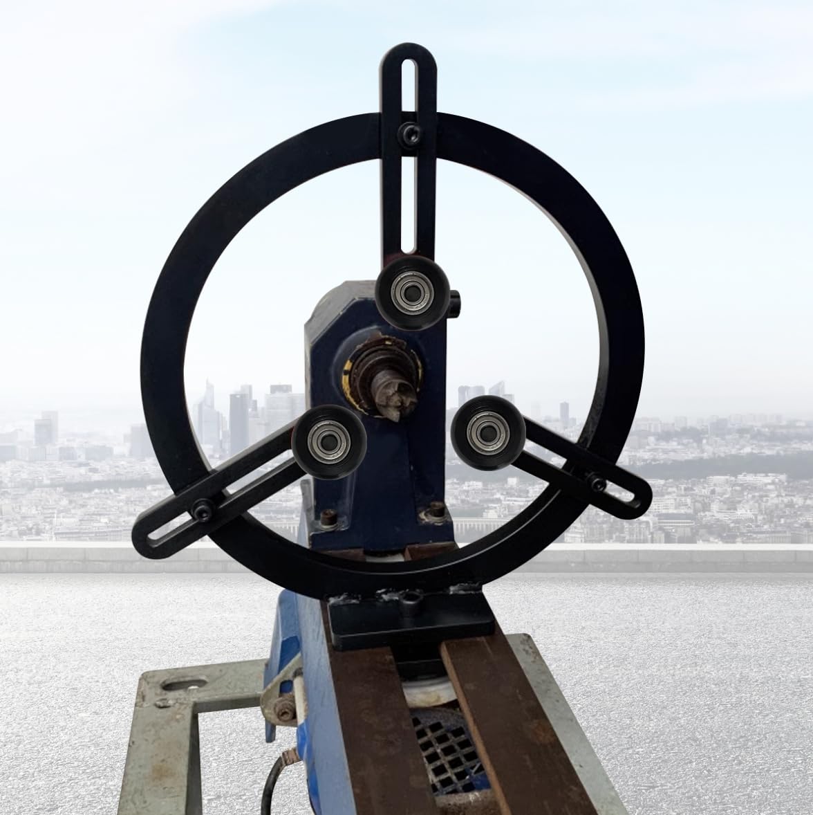 Woodturning Lathe Steady Rest,3-Point Round Steady Rest with 6 Pcs Position-adjustable Wheels for Up to 12in Swing Lathes RUNCHIFEI