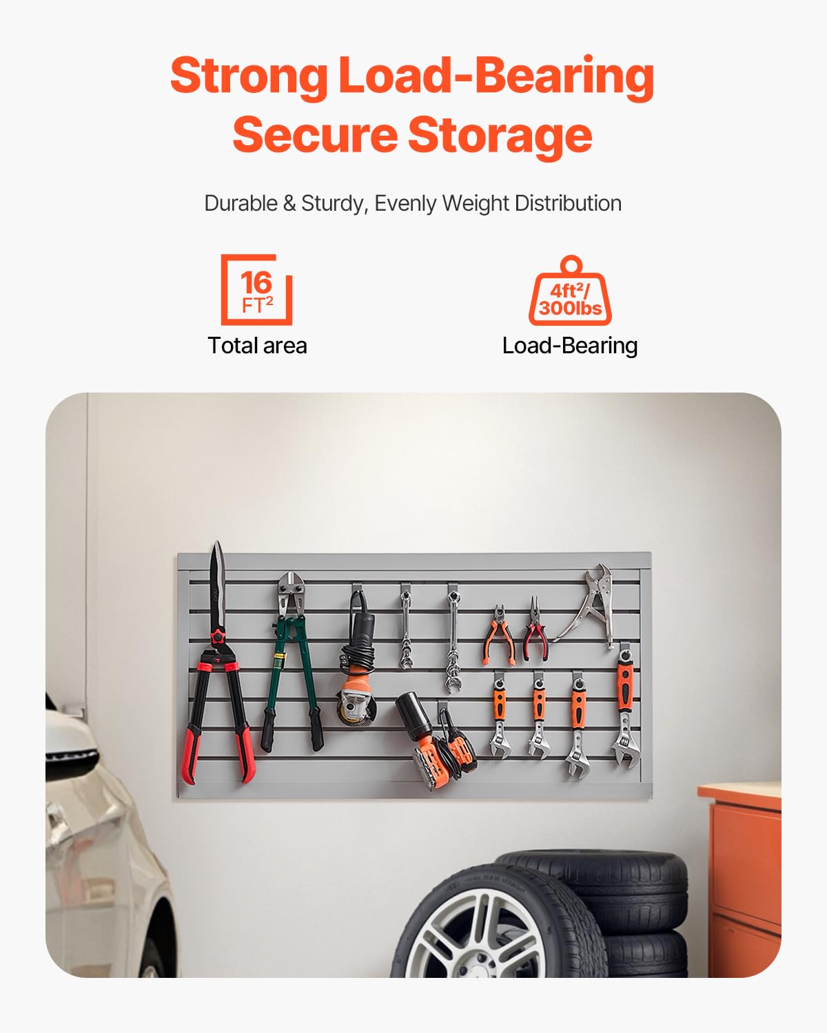 VEVOR Slat Wall Paneling, 2 x 4 ft, PVC Garage Slatwall with Modular Design, Grey Slat Wall Easy-to-Install Adjustable Slatwall Panel with Coupling Structure & DIY Cutting, Fits for Storage & Display VEVOR