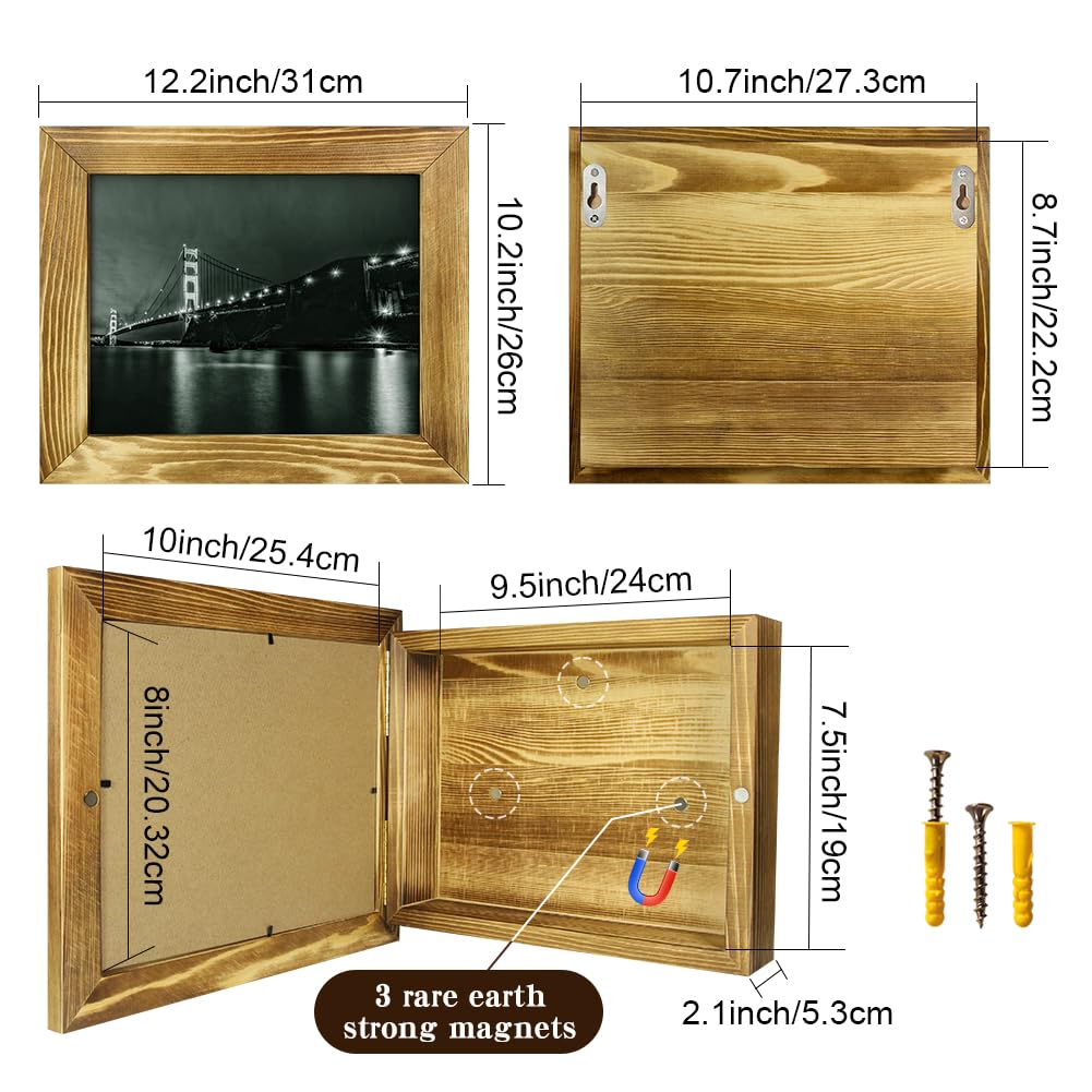 Hidden Gun Storage - Concealment Gun Safes for Pistols, Secret Decor Solid Wooden Handgun Picture Frames Box (Solid Wood) Homvle