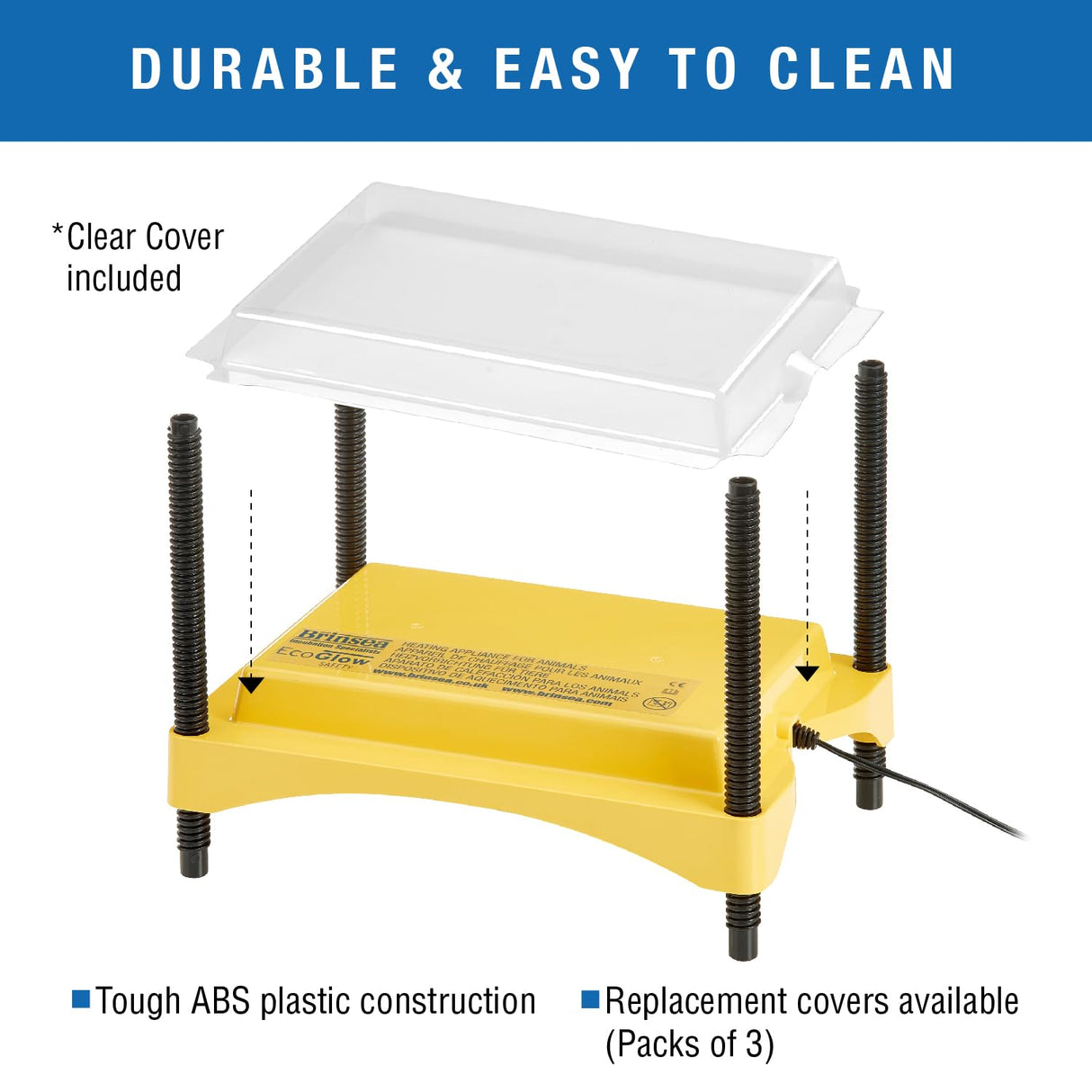 Brinsea Ecoglow Safety 600 Chick or Duckling Brooder, Adjustable Height & Angle Brooder Plate for 20 Chicks, Ideal for Chicken Coops Poultry Heating with Safety Indicator, 12 Watts Brinsea