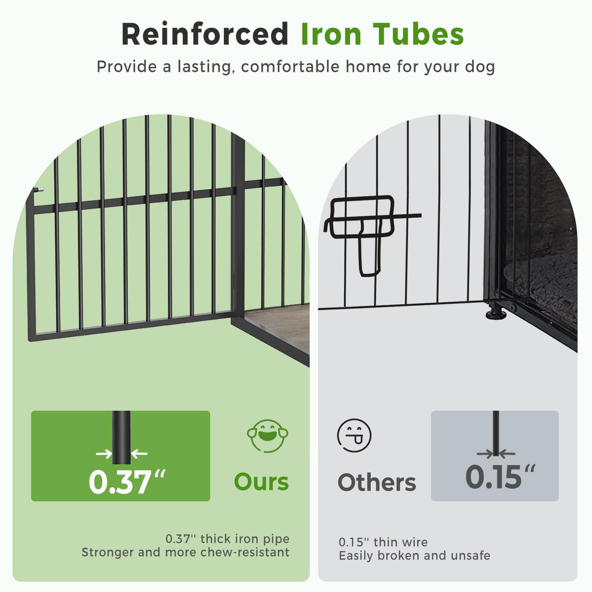 Lyromix 43'' L-Shaped Corner Dog Crate Furniture Large Breed for 2 Dogs with Double Rooms,Wooden Dog Crate End Table Indoor with Removable Divider for Small to Medium Dogs, Can Use Separately Lyromix