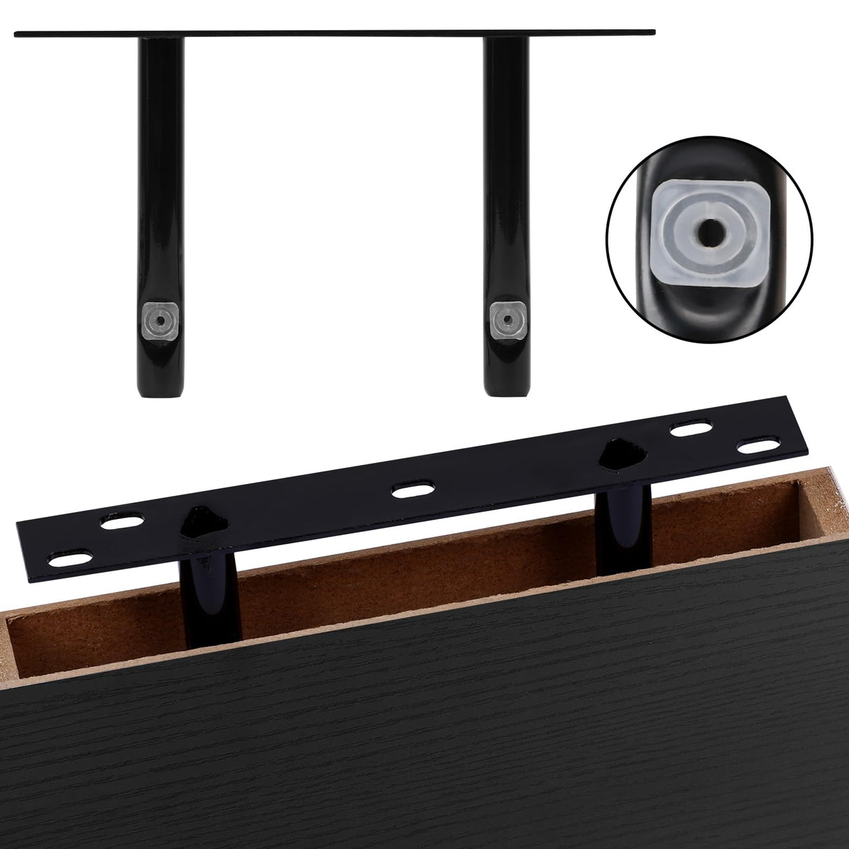 Fixwal Floating Shelves for Wall, Small Black Shelves Wall Mounted Shelf for Bathroom, Living Room, Bedroom, Kitchen Decor (Set of 3, 8x8) Fixwal