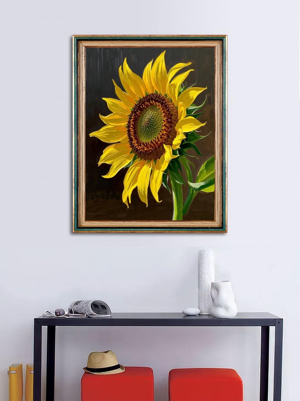 ACANDYL Sunflower DIY Paint by Numbers Kit for Adults Beginner Paint by Number for Adults Canvas Painting by Number DIY Acrylic Oil Painting on Canvas Arts Craft Decoration Flower 16x20 in ACANDYL