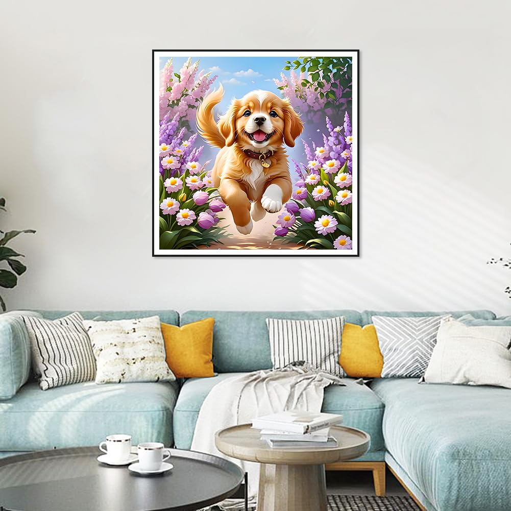 Acudotr Diamond Painting Kits for Adults, 5D DIY Dog Diamond Art Kits for Beginners, Full Drill Diamond Painting Kits for Home Wall Decor, 12x12 Inch Acudotr