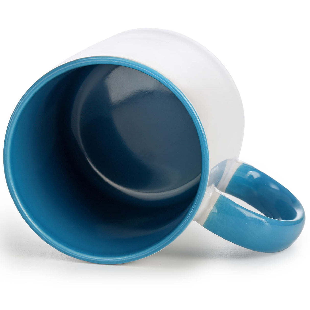 AVLA 6 Packs Porcelain Sublimation Mugs, 12 OZ Blank Drinking Cups with Handles, DIY Coated Ceramic Coffee Mug Sets for Cappuccino, Tea, Milk, Latte, Hot Cocoa, Microwave and Dishwasher Safe AVLA