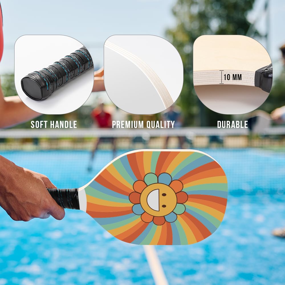PYD Life 6 Pack Pickleball Paddles Plywood Sublimation Blanks 7.5" x 15.5",2/5 Inch Thickness 8 OZ Double Sided Printable One Side White One Side Wood PYD Life