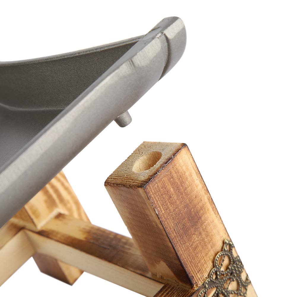 Alcohol Stove Non-Stick Grill Pan with Wooden Shelf, Ceramic Grill Plate Set for Indoor Outdoor BBQ Roasting Baking, Japanese Barbecue Tool(30CM) Haofy