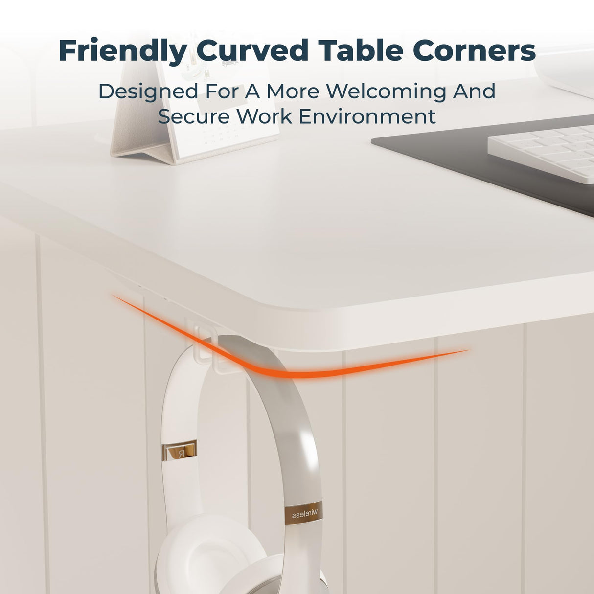 FitStand Adjustable Stand Up Desk with Memory Preset, Standing Desks 55 x 24 Inch Electric Home Office Desk Computer Workstation Splice, White Top + White Frame FitStand